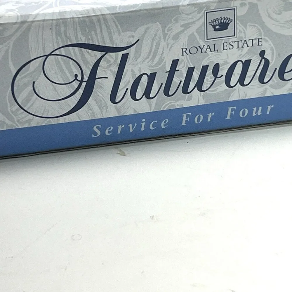 NEW In Box VTG Royal Estate Flatware 16pc Stainless Steel Malaysia New Old Stock